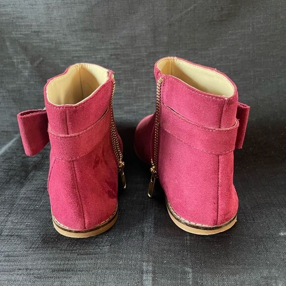 Janie & Jack Girls Maroon Suede Boots - Picture 6 of 8